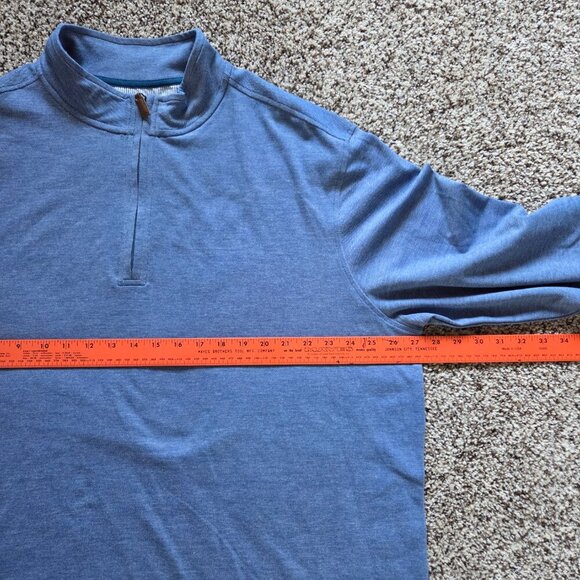 Fairlane 1/4 Zip Pullover Mens XXL 2XL Blue Performance Pique Stretch Mock Neck - Picture 4 of 5